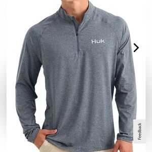 Huk Airweight Quarter-Zip Pullover - Stormy Blue Heather